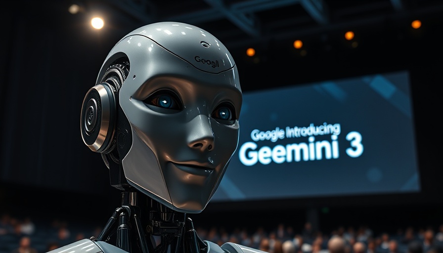Google Gemini 3 Innovations presentation featuring a robot head.