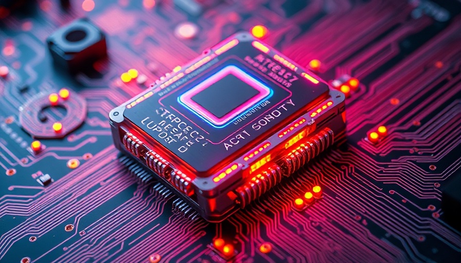 Futuristic AI processor on a circuit board, AI learning path concept.