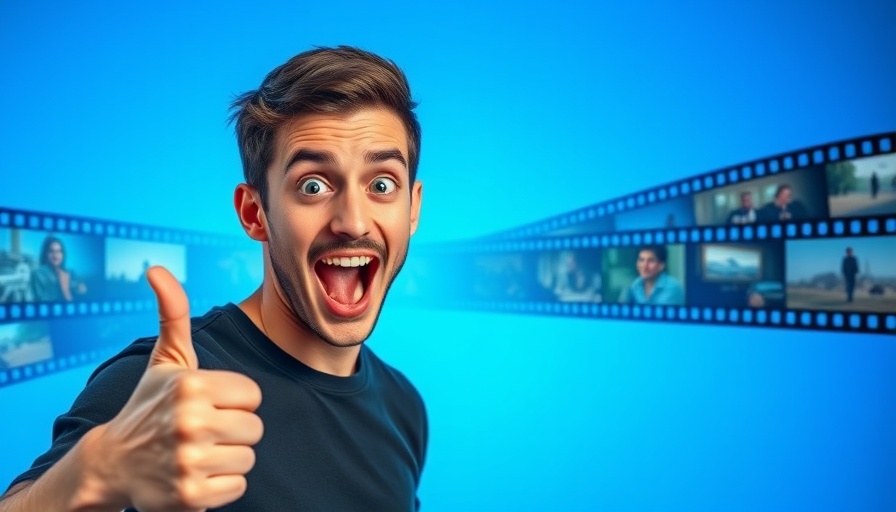 Enthusiastic young male in AI marketing context, thumbs up.