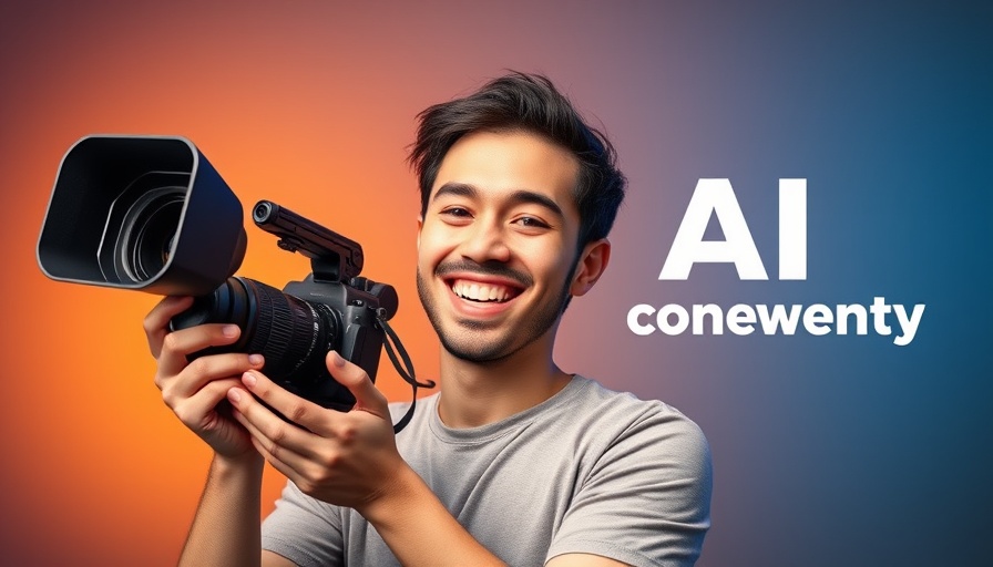 AI marketing for filmmakers: enthusiastic creative with camera.