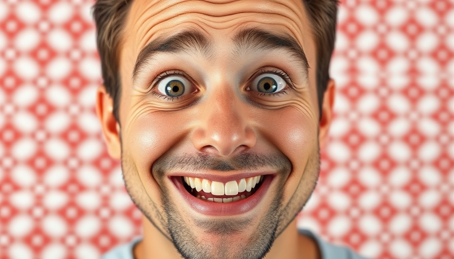 AI Super Agent for SEO concept with a surprised man against a dynamic background.