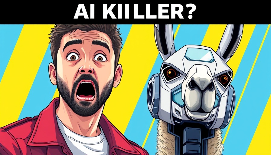 Surprised man with cyborg llama, 'AI KILLER?' text.