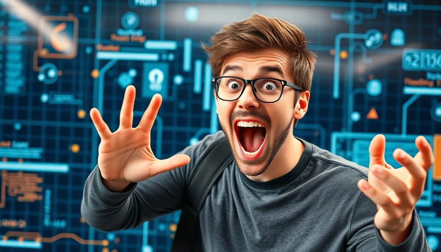 Genspark AI Super Agent promo with enthusiastic man on tech background.