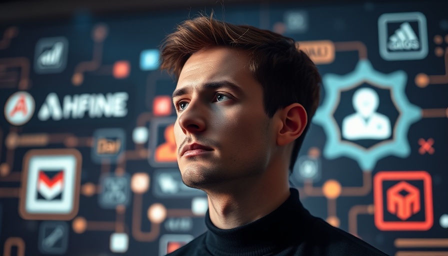 Build Anything with Genspark ad featuring thoughtful man and logo.