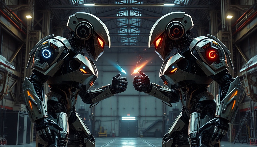How Will Tariffs Impact the AI Industry futuristic scene with robots.