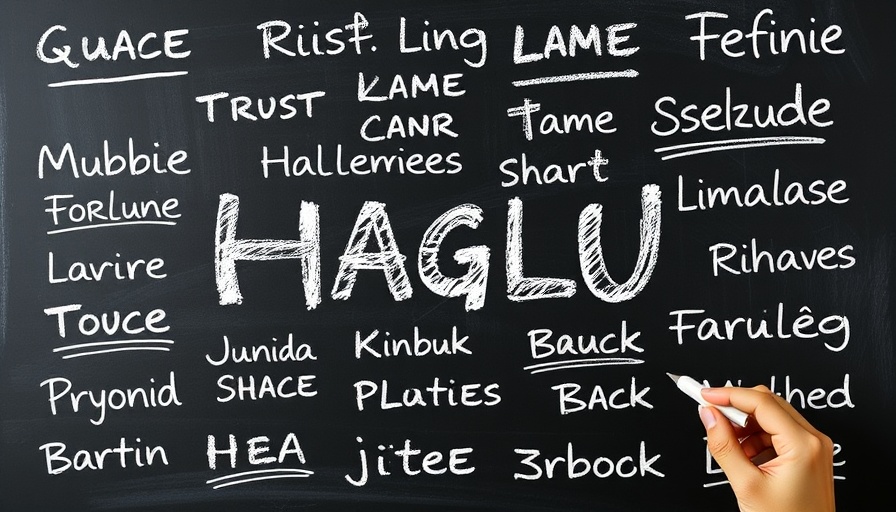 Chalkboard with multilingual greetings highlighting AI learning.