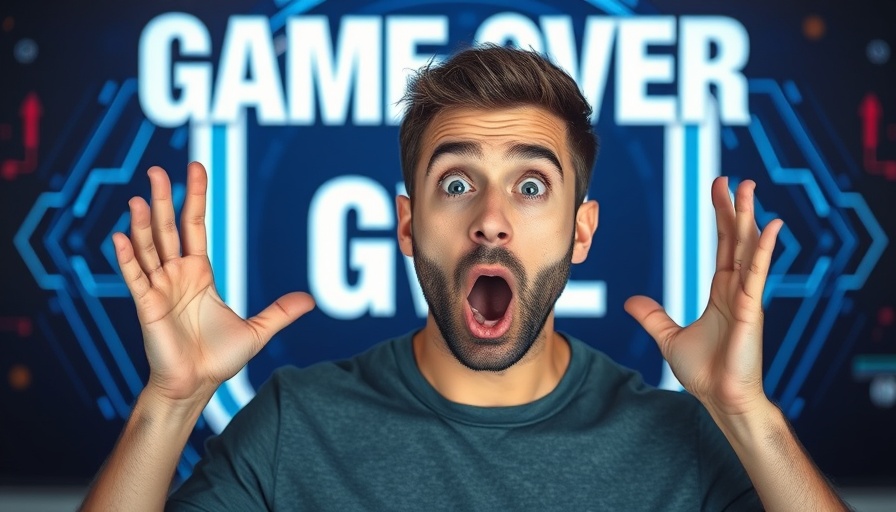 Surprised man reacting to Game Over in app development.