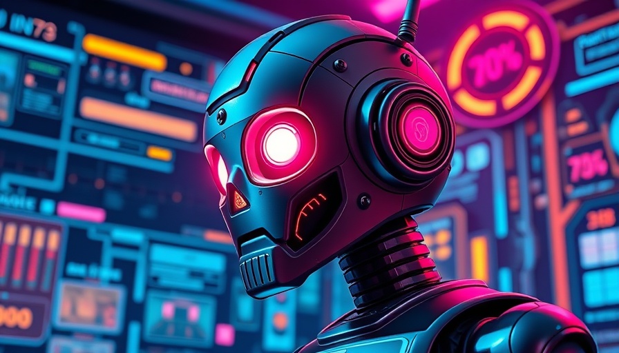 Retro robot design promoting 2025 AI feature and reviews.
