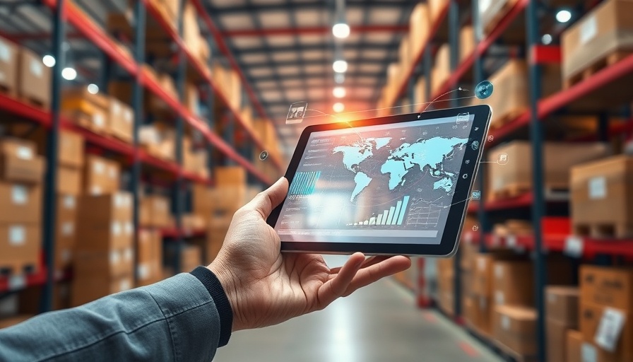 AI learning path in warehouse management visualized on tablet.