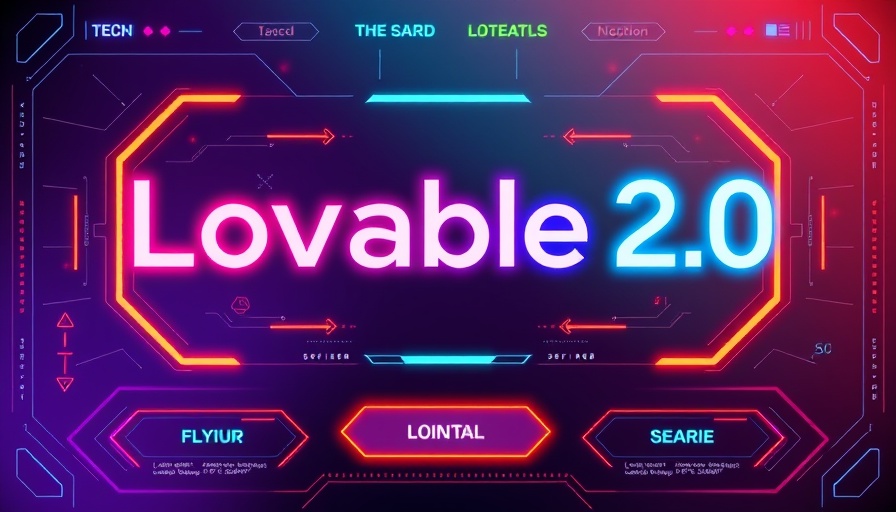 Lovable 2.0 Vibe Coding interface with gradient, interactive elements.