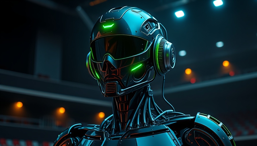 QWEN 3 AI models presentation by a futuristic humanoid on stage.