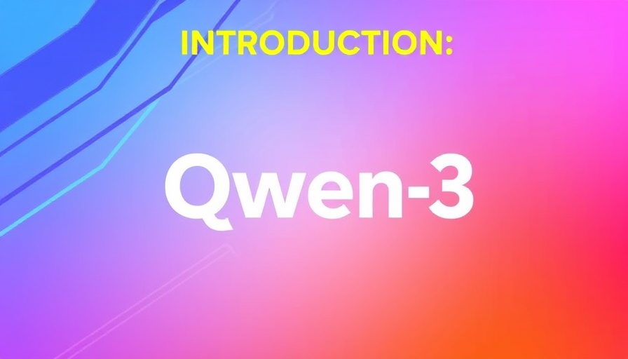 Colorful graphic introducing Qwen-3 AI model.