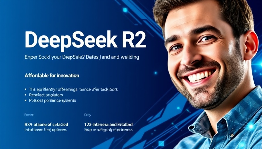 DeepSeek R2 Revolutionizing AI Models promotional poster, highlighting cost efficiency.