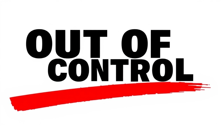 Minimalist design with 'Out Of Control' text and green logo, AI Super Agents Control theme.