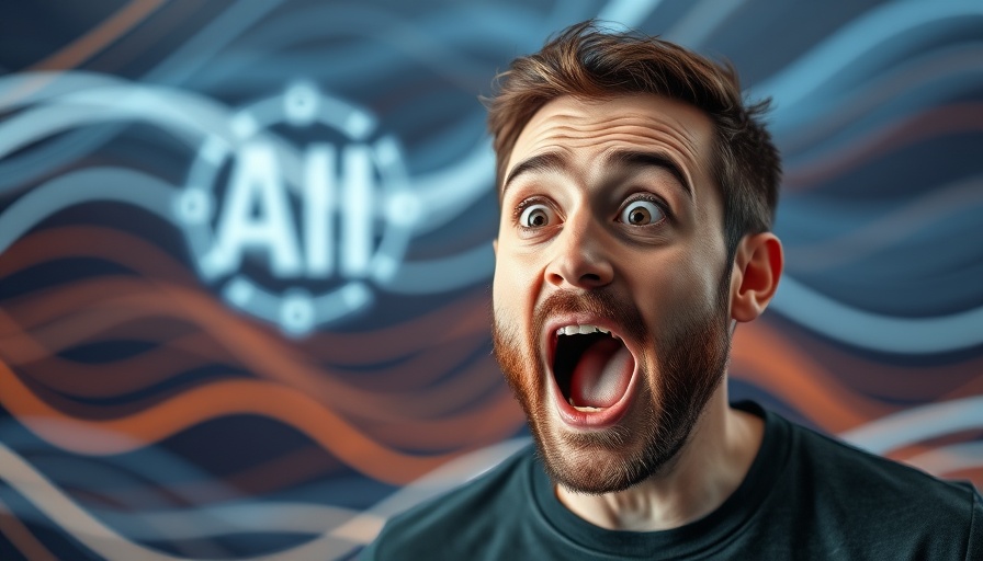 Claude AI Super Agent Update advertisement with excited man.