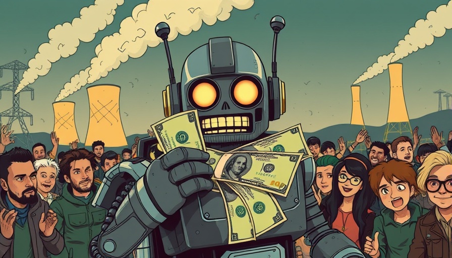 OpenAI For-Profit Conversion retro cartoon robot tearing money.