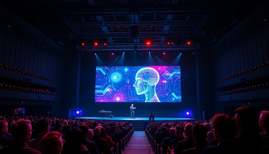 Presentation showcasing Mistral AI performance with futuristic imagery.