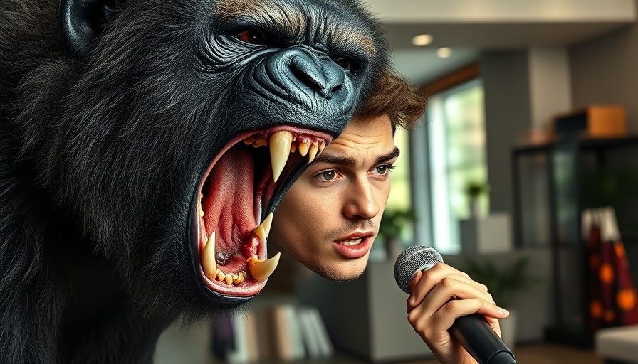 AI Automated Viral Shorts with a roaring ape and man speaking.