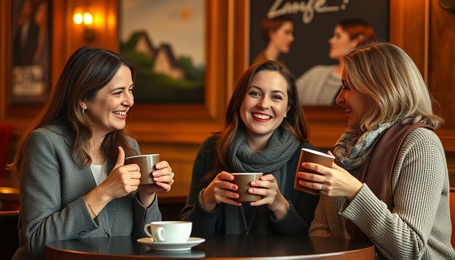 Women discussing perimenopause nutrition in cozy cafe setting.