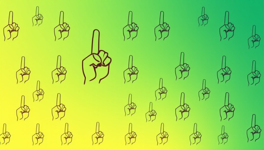 Minimalist hand icon on a green gradient background.