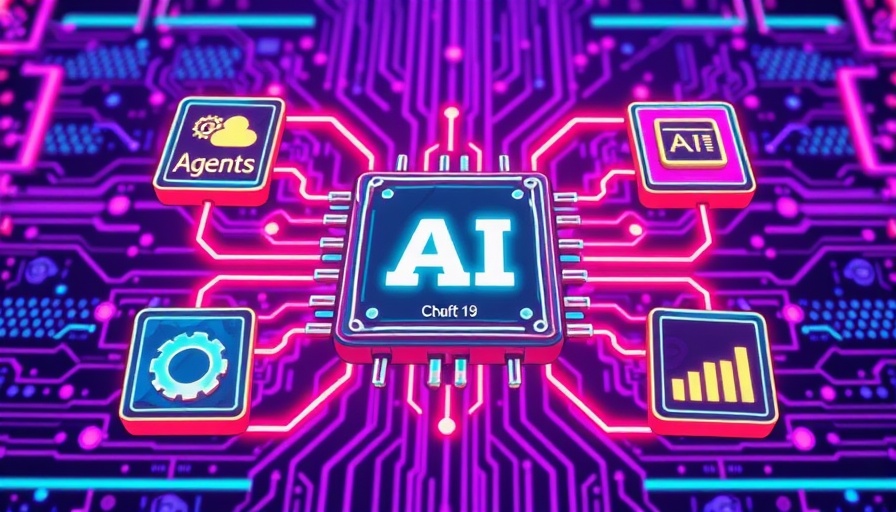 Illustration of AI concepts with five connected elements.