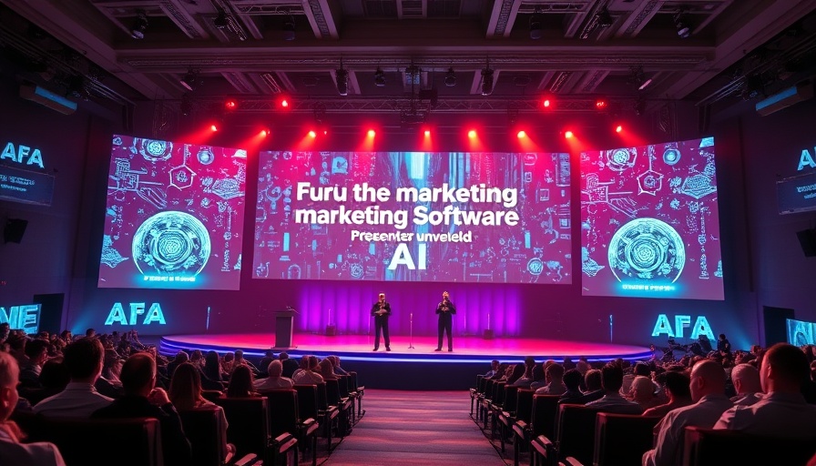 AI marketing software presentation with dynamic visuals.