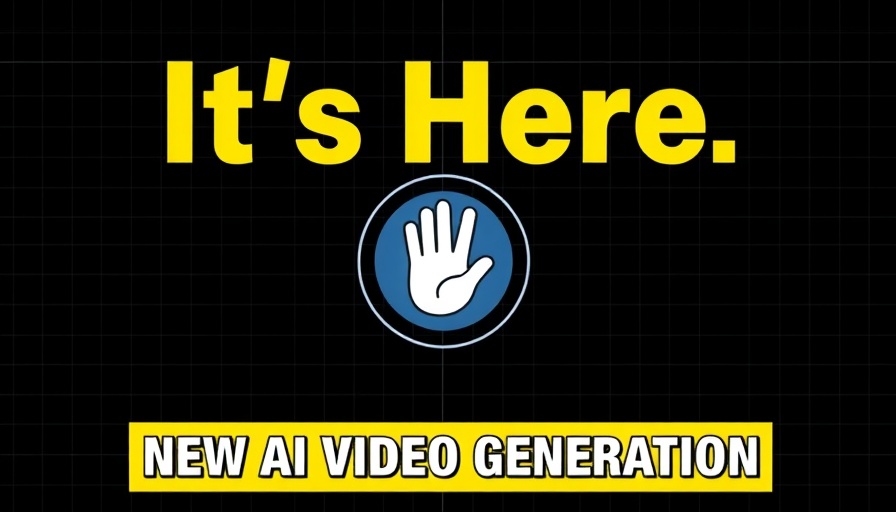 Bold announcement for AI video generation with icon and text