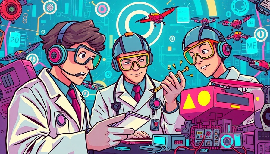 Retro futuristic scientists at AI Engineer World's Fair.