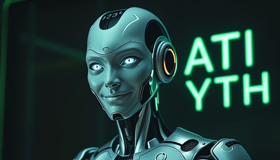 Futuristic AI marketing software concept with glowing text