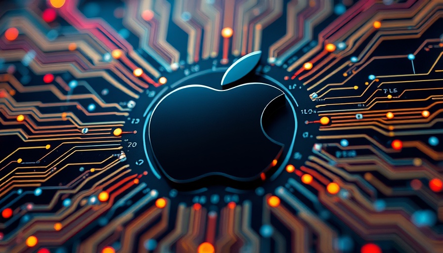 Apple AI paper theme with logo and digital design, tech background.