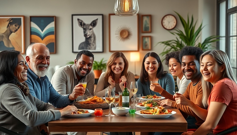 Friendly group enjoying a cheerful indoor meal, gluten-free hosting tips.