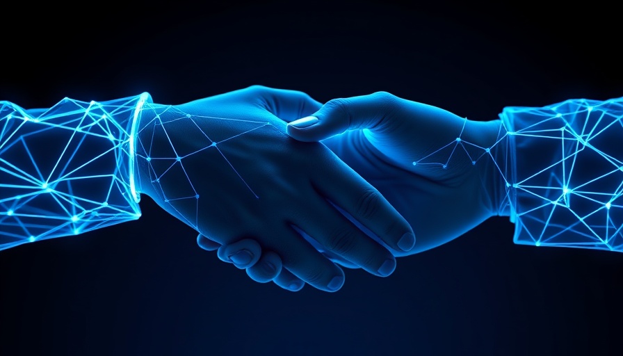 Digital handshake illustrating designing for trust in agentic AI.