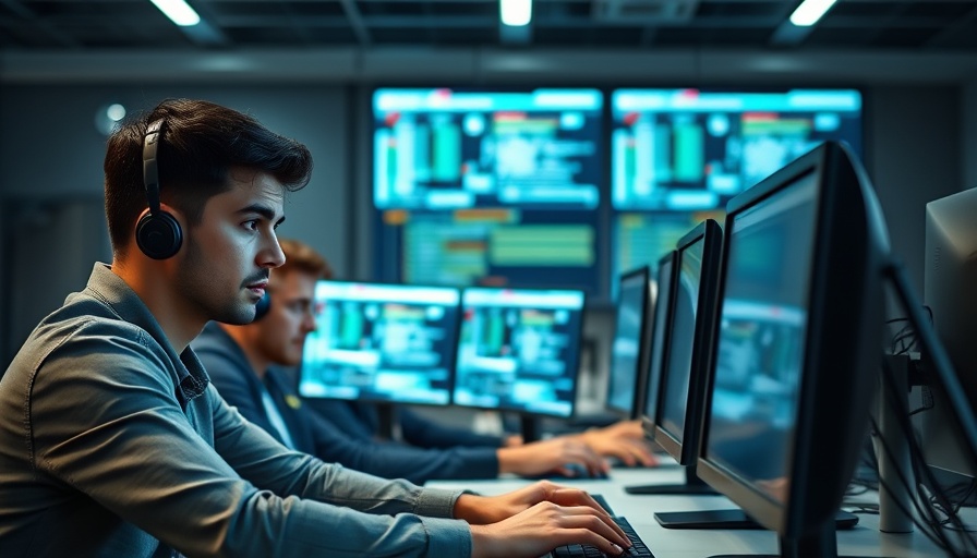 Focused young professionals learning AI programming in a modern office.