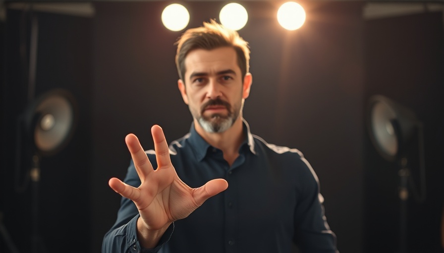 AI marketing software presentation with dynamic speaker on stage.