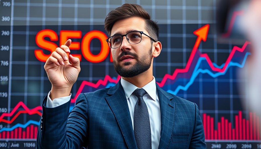 Confident man in suit with SEO graph questioning 'Traditional SEO is Dying'.