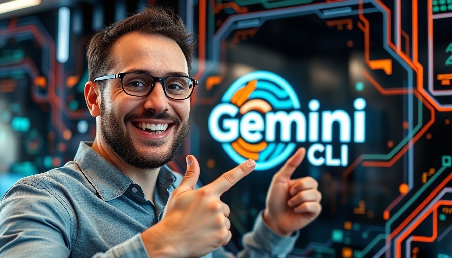 Gemini CLI Agent logo with a smiling man pointing excitedly.