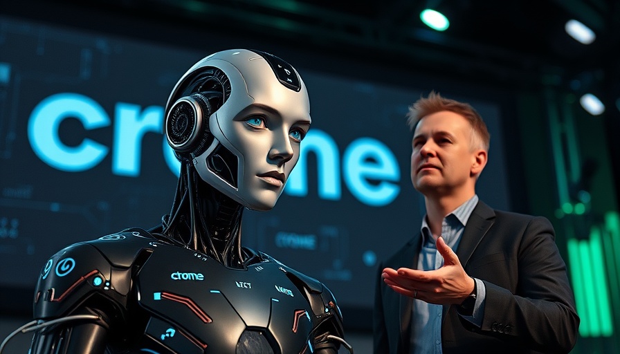 Futuristic AI concept and presentation, highlighting AI marketing software.