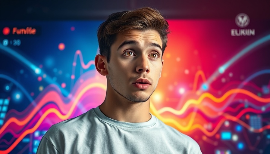 Deepseek AI Coder concept poster with surprised man and vibrant background