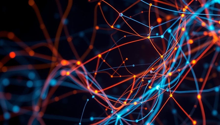 AI learning concept with dynamic digital data streams.