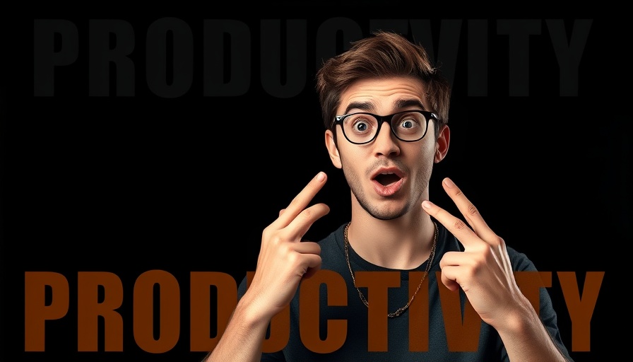 AI Avatars theme: Enthusiastic man with bold text on productivity.