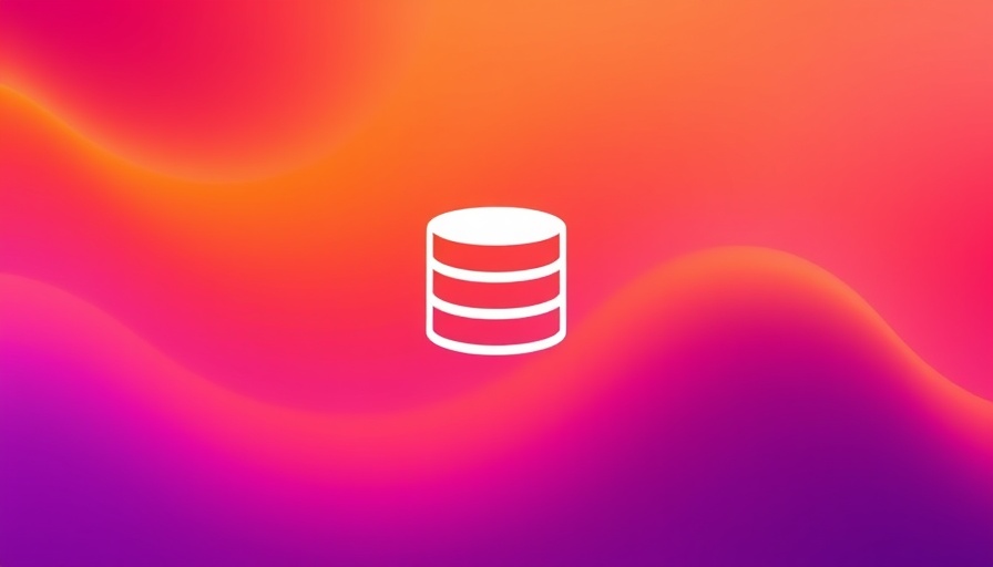 Minimalist database icon on gradient background representing AI learning in financial crime prevention.