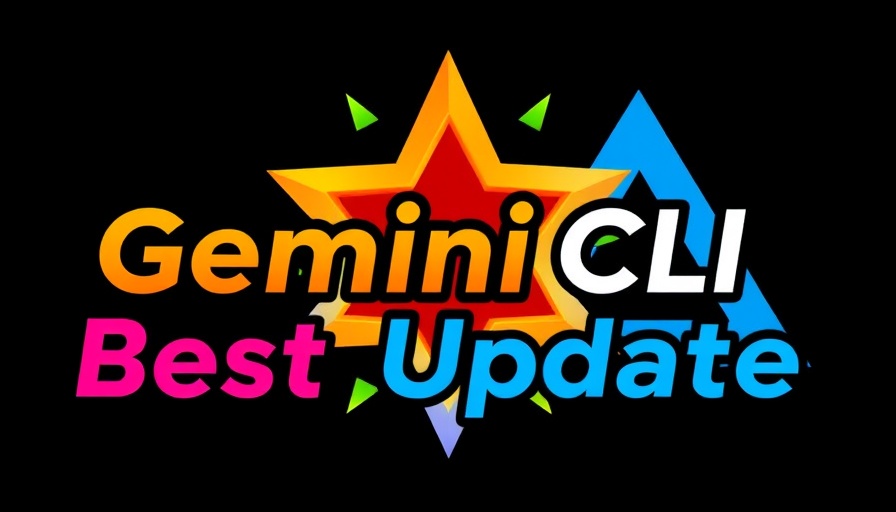 Gemini CLI 2.0 update graphic with vibrant colors and bold text.