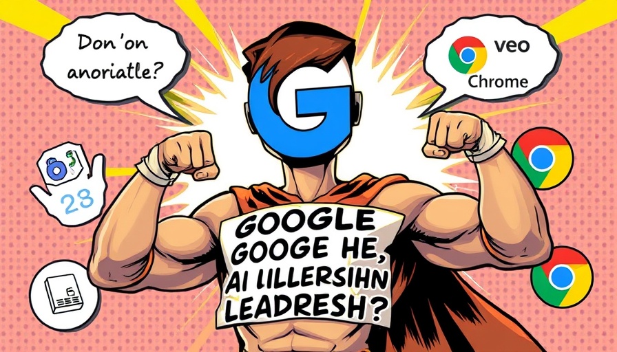 Comic illustration of a superhero and Google's AI leader role.