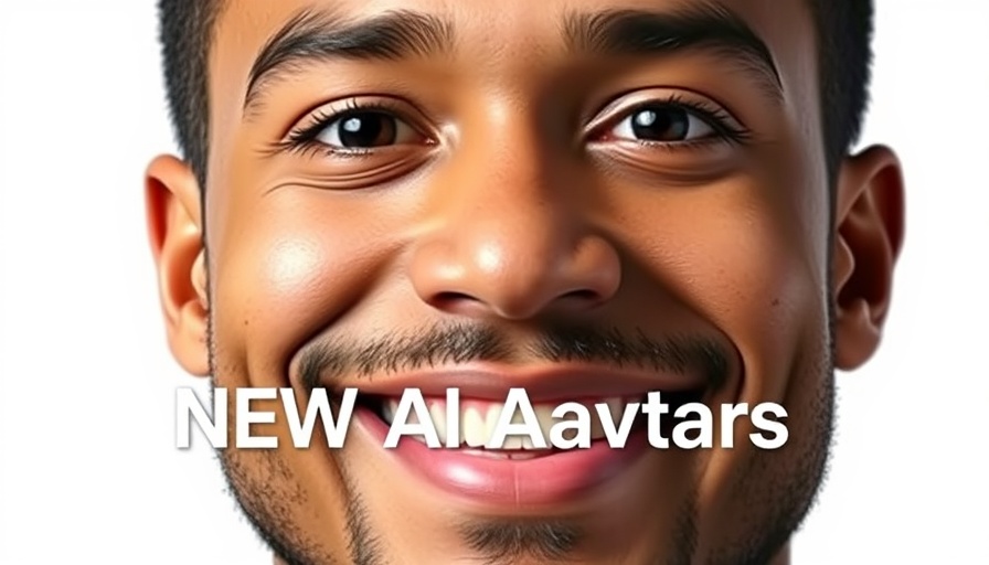 Promotional banner for Google AI Avatars with smiling man.