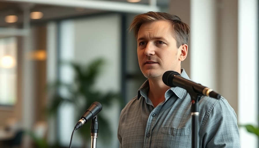 Person speaking into a microphone, discussing high leverage AI automations.