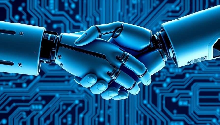 Futuristic handshake symbolizing AI learning paths.