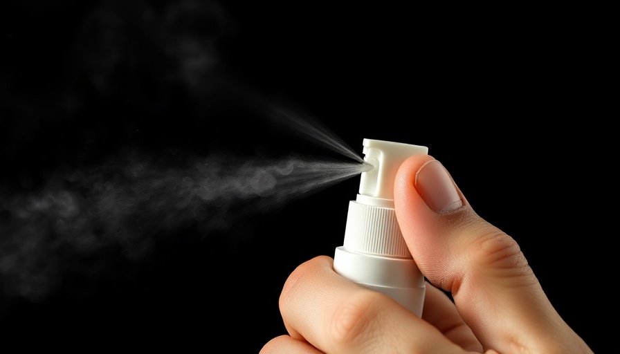 Nasal spray in use, highlighting biotech innovation.
