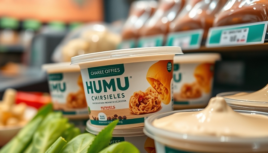 Modern hummus container reflecting 2025 food and beverage trends.
