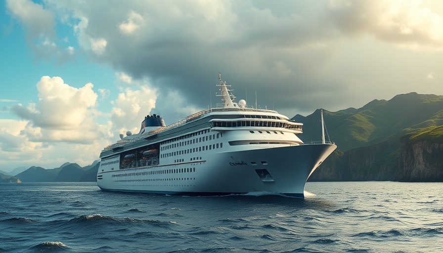 Large cruise ship near coastline, related to Carnival Corporation earnings report.