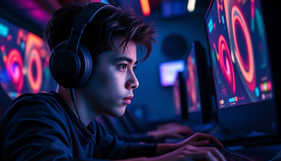Creative side hustle ideas: young man gaming in vibrant setup.